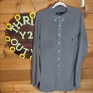 Ralph Lauren Checkered Button Collar Long Sleeve Casual Dress Shirt 3XL Tall